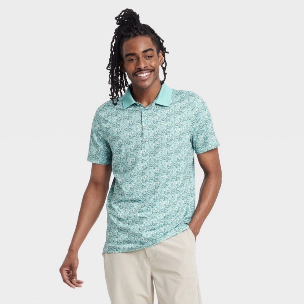 All In Motion Men’s Textured Polo Shirt XL NWT